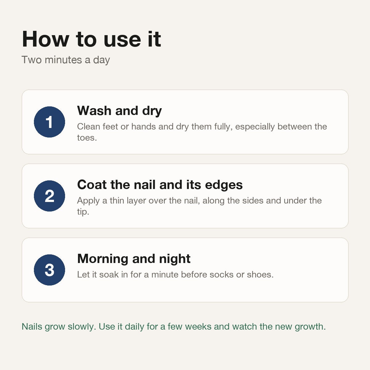 How to use the nail oil in three steps